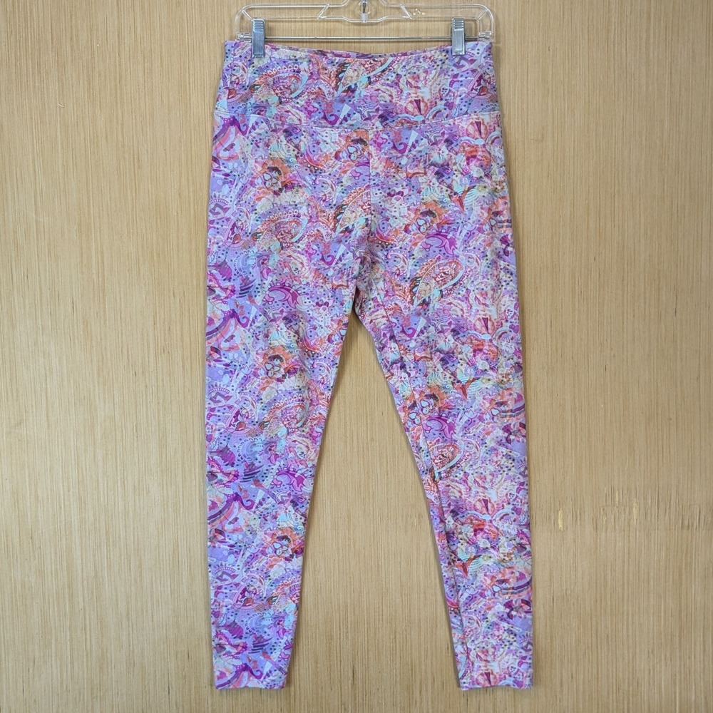 Soft Surroundings Colorful Boho Paisley Yoga Pants Legging Size M Stretch Active